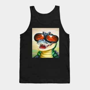 Baby Crocodile With Orange Goggles Tank Top